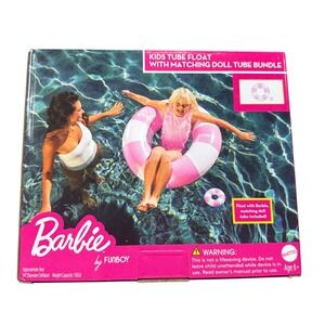 Barbie Kids Tube Float Funboy Child Size Pink New Matching Doll Tube Bundle